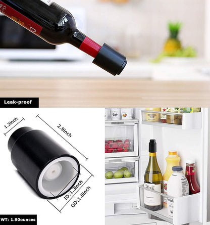 Beeconestore Wine Vacuum Pump Stoppers with Time Scale Record Saver Bottle Preserver Keeps Wine Fresh Reusable Wine Sealer Preserver Plastic Bottle Plug, Black (2 PACK) (Black) Bar & Wine Tools Home & Kitchen Kitchen & Dining Kitchen Utensils & Gadgets Wine Stoppers Wine Stoppers & Pourers