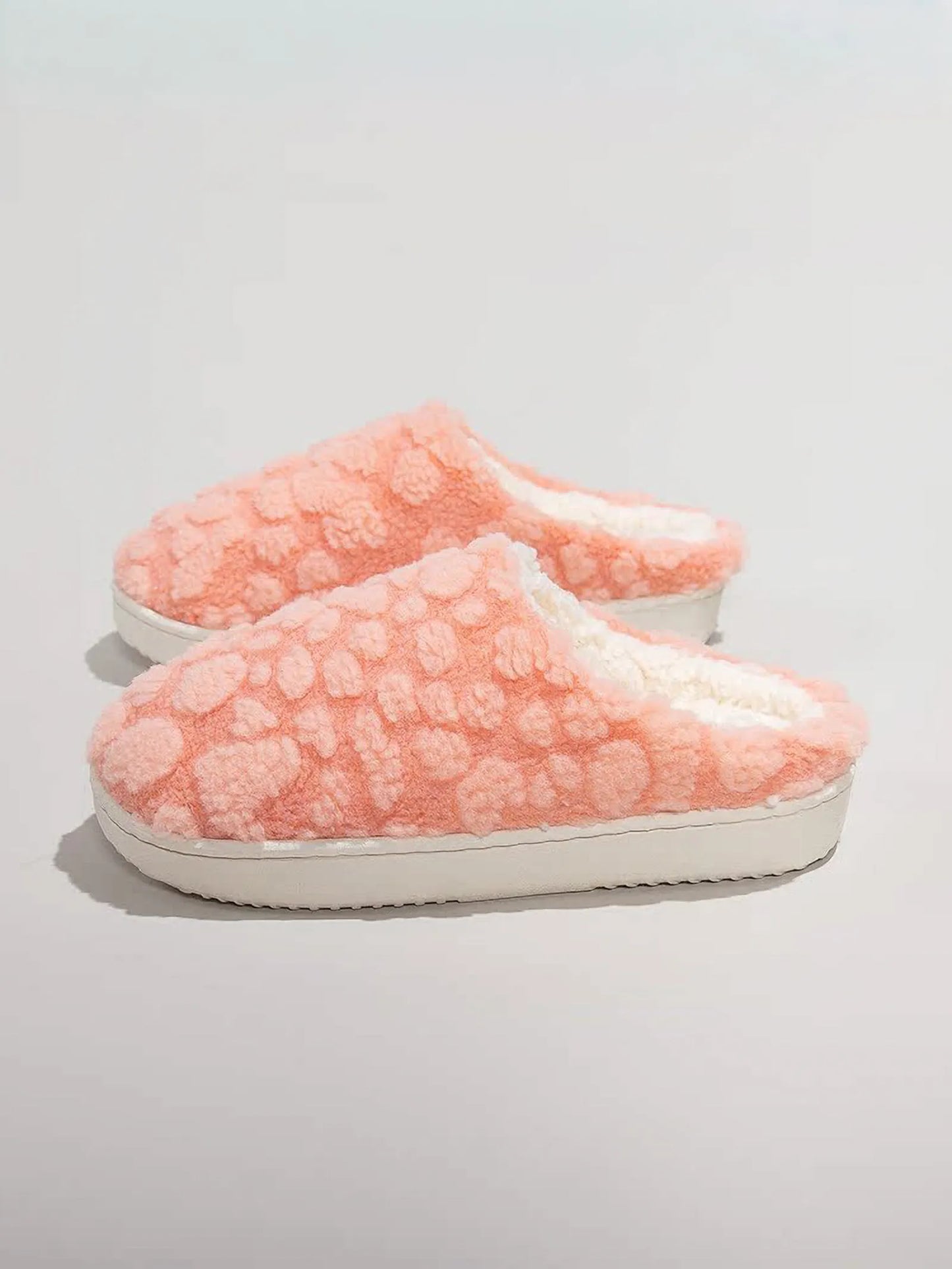 Plush Bubble Textured Fleece House Slippers