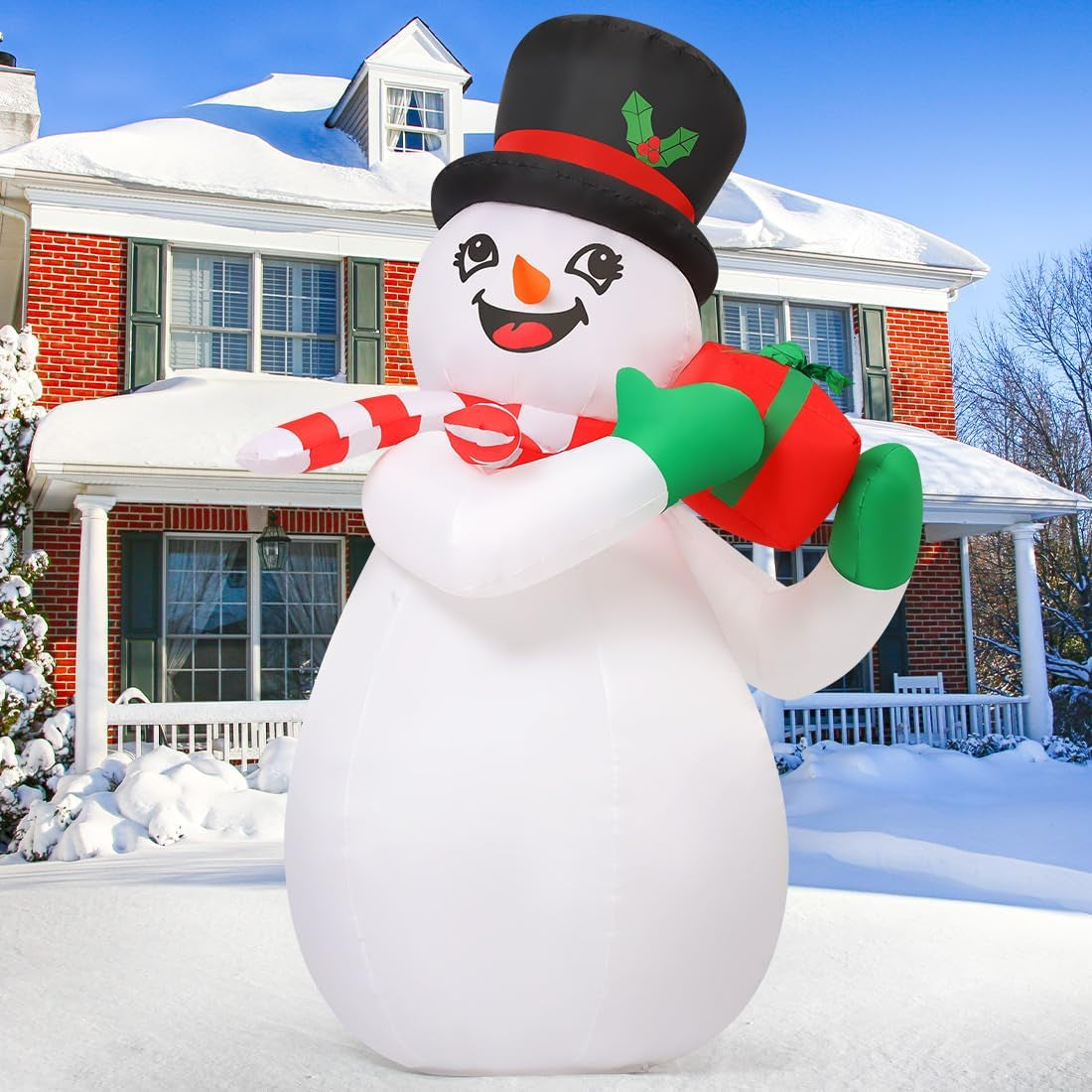 GOOSH 6 FT Christmas Inflatables Snowman Outdoor Decorations Blow up Yard Cute Snowman with a Box with Built-In Leds for Xmas Garden Lawn Indoor Party Decor Inflatable Yard Decorations Lawn & Garden Outdoor Décor Outdoor Holiday Decorations Patio