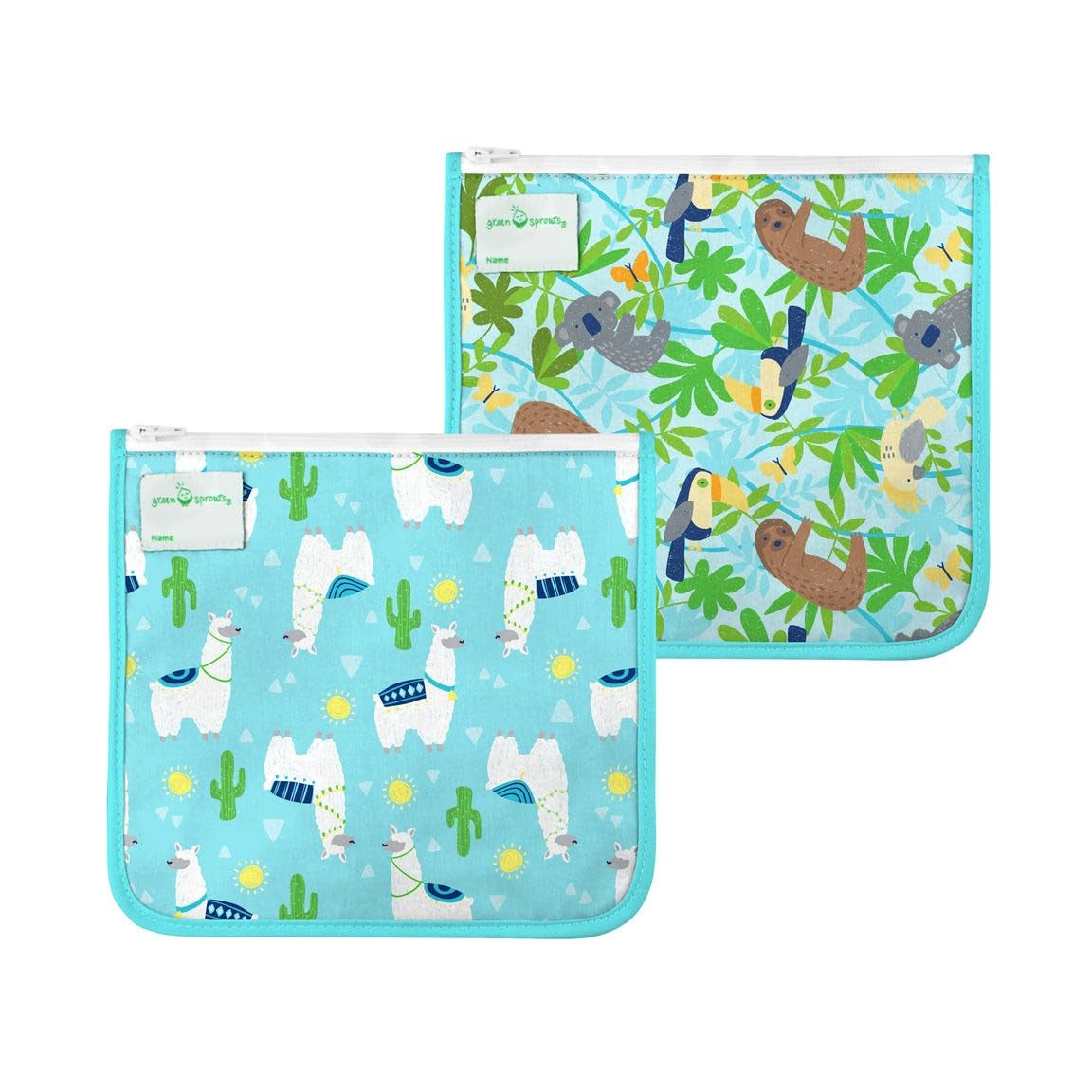 Green Sprouts Reusable Insulated Sandwich Bags (2 Pack) | Holds Food, Utensils, Wipes & More | Keeps Food Fresh | Food-Safe, Waterproof, Easy-Clean Material Baby Products Feeding Food Storage