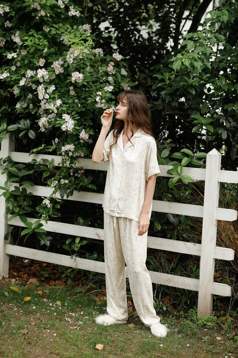 Silky Dainty Floral Cotton Sateen Pajama