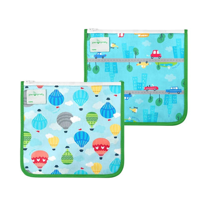 Green Sprouts Reusable Insulated Sandwich Bags (2 Pack) | Holds Food, Utensils, Wipes & More | Keeps Food Fresh | Food-Safe, Waterproof, Easy-Clean Material Baby Products Feeding Food Storage