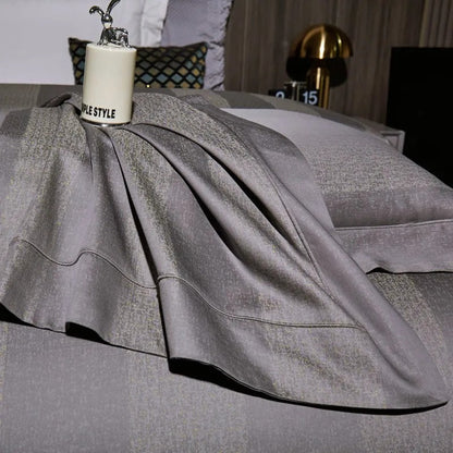 Carissa Striped Jacquard Luxury Cotton Bedding Set