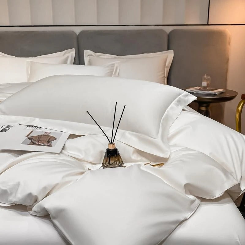 Neo White Silky Cotton Bedding Set