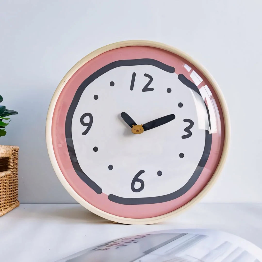 Whimsical Doodle Style Wall Clock