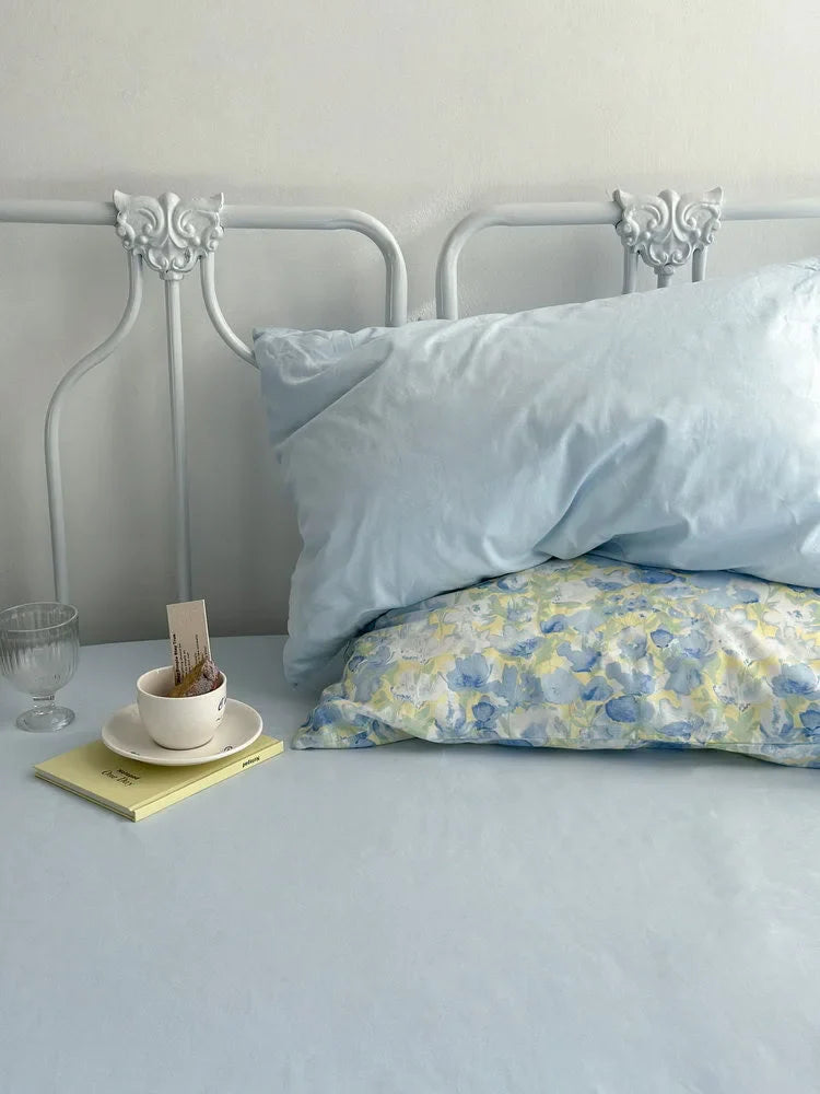 Breezy Watercolor Floral Cotton Bedding Set