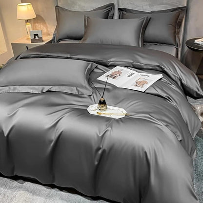 Neo Deep Grey Silky Cotton Bedding Set