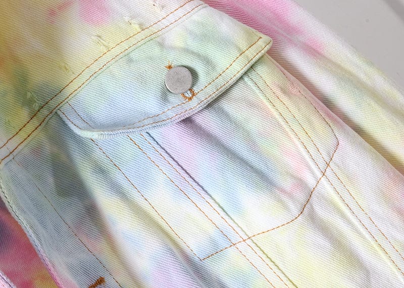 Giacca di jeans arcobaleno Aadya