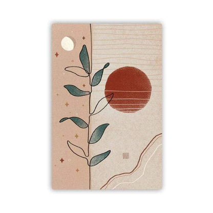 Abstract Boho Desert Plants Canvas Wall Art