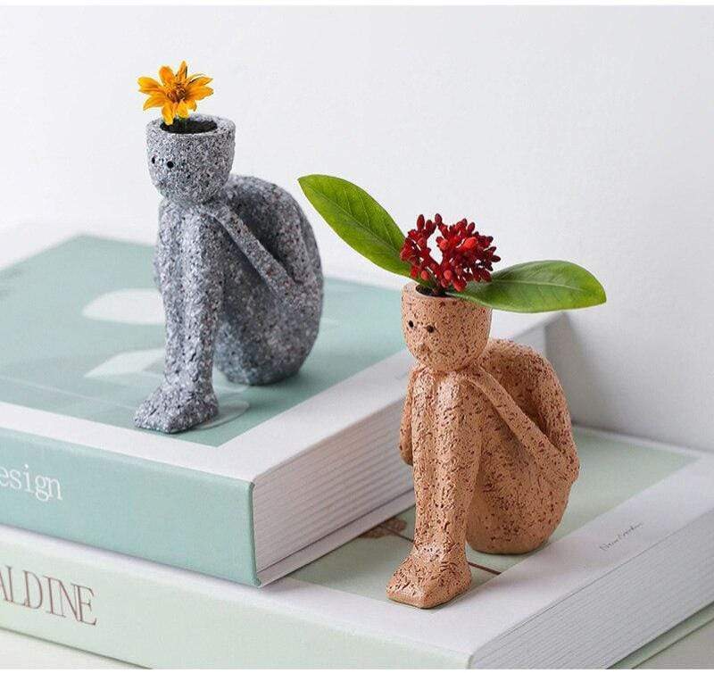 Abstract Character Miniature Figurines Vase