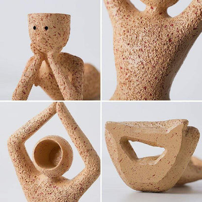 Vaso de estatuetas em miniatura de personagem abstrato