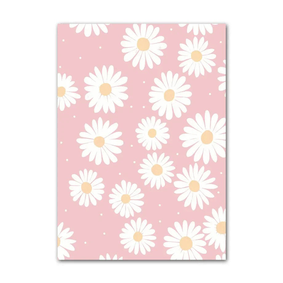 Minimalist Aesthetic Pastel Flowers Canvas Posters boho SUB CATEGORY_Posters