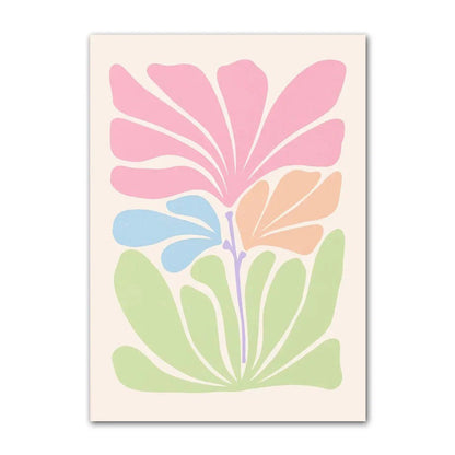 Minimalist Aesthetic Pastel Flowers Canvas Posters boho SUB CATEGORY_Posters