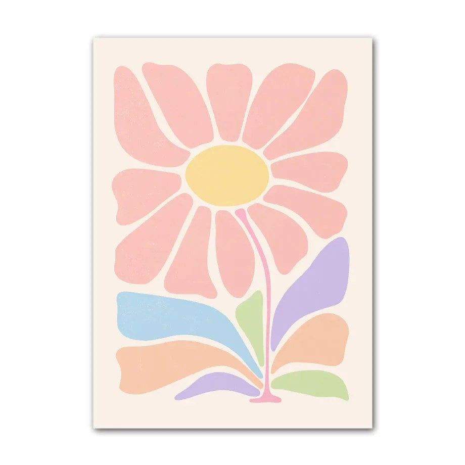Minimalist Aesthetic Pastel Flowers Canvas Posters boho SUB CATEGORY_Posters