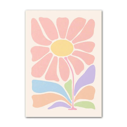 Minimalist Aesthetic Pastel Flowers Canvas Posters boho SUB CATEGORY_Posters