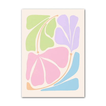 Minimalist Aesthetic Pastel Flowers Canvas Posters boho SUB CATEGORY_Posters