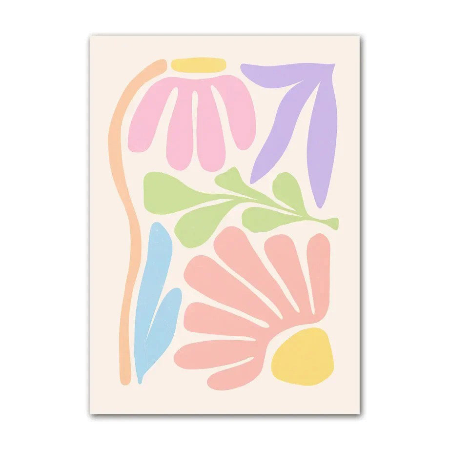 Minimalist Aesthetic Pastel Flowers Canvas Posters boho SUB CATEGORY_Posters