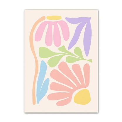Minimalist Aesthetic Pastel Flowers Canvas Posters boho SUB CATEGORY_Posters