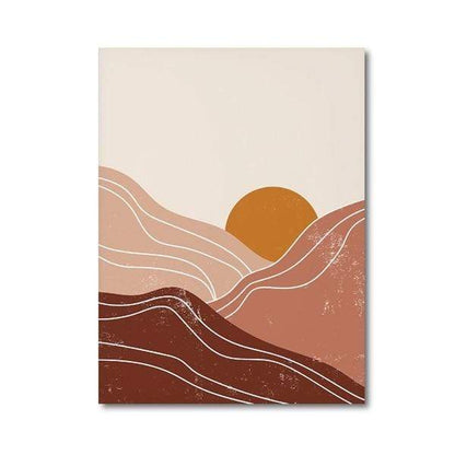 Abstract Mountain Sun Art Canvas