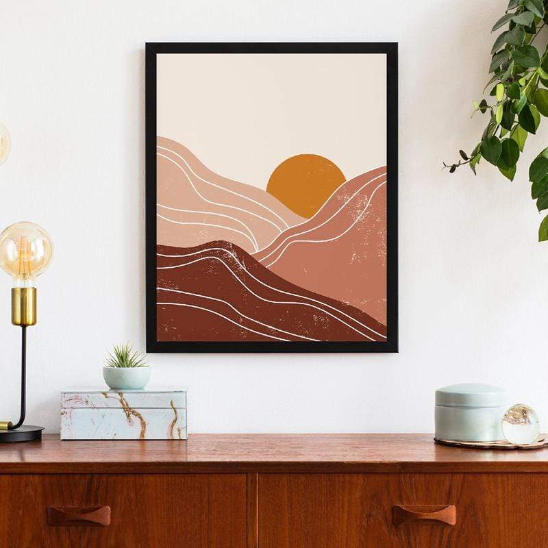 Abstract Mountain Sun Art Canvas