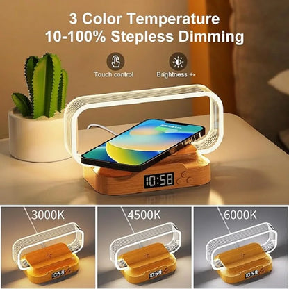 Lampe de chevet multifonctionnelle moderne avec chargement sans fil