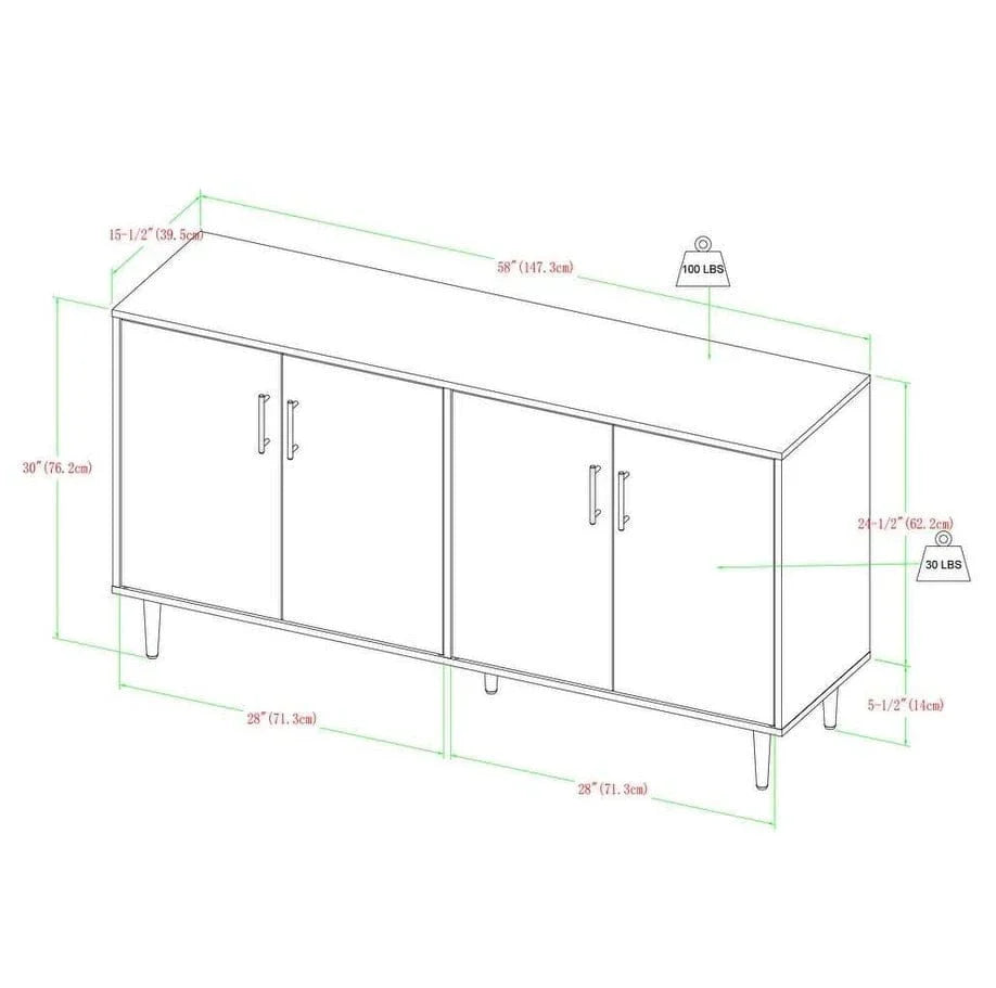 Aeneas Sideboard im Mid-Century-Stil