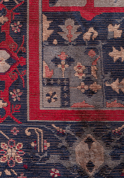 Alcasar Navy Blue - Red Rug