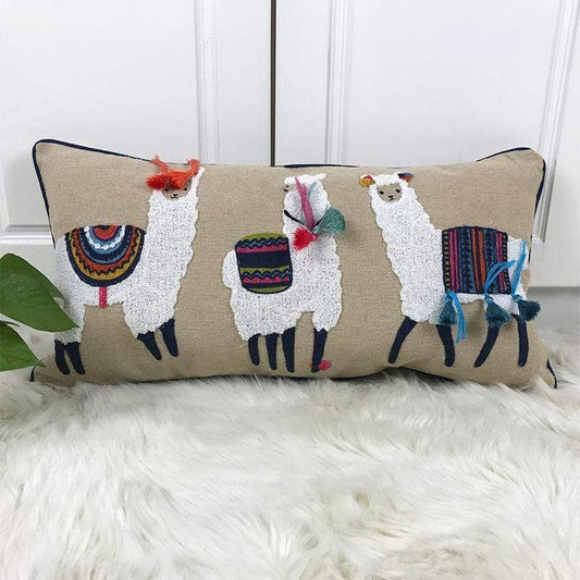 Housse de coussin en alpaga