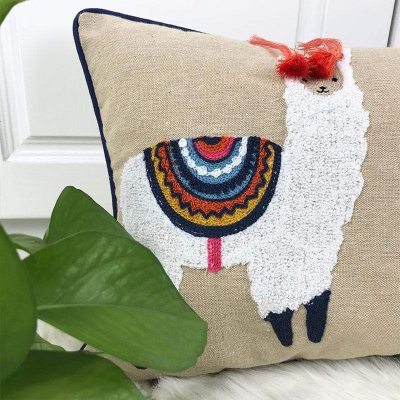 Housse de coussin en alpaga