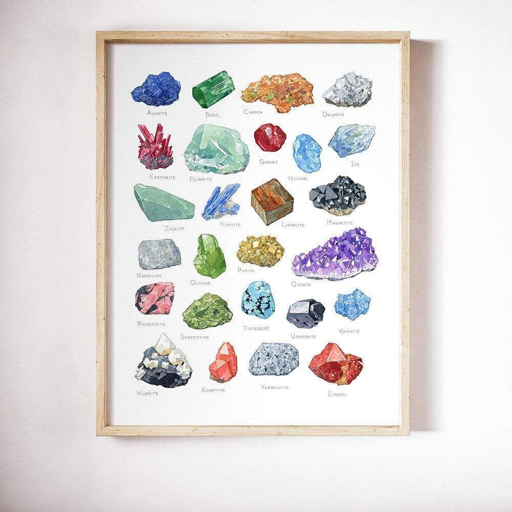 Alphabetical Crystal Gemstone Wall Art Canvas