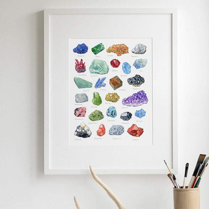 Alphabetical Crystal Gemstone Wall Art Canvas