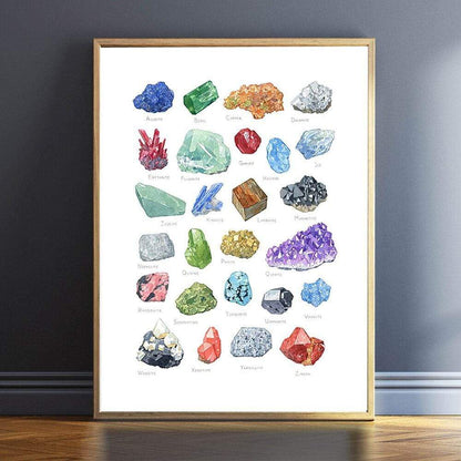 Alphabetical Crystal Gemstone Wall Art Canvas