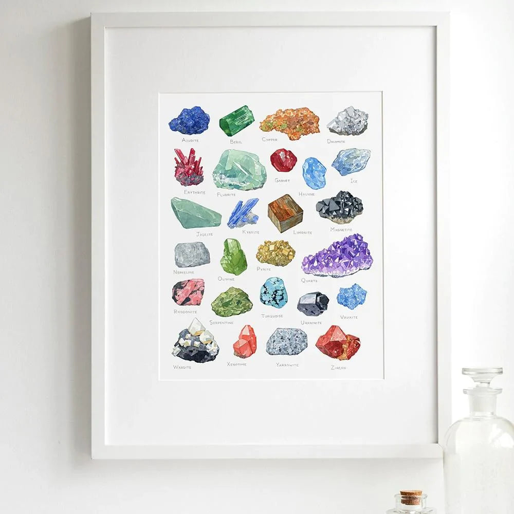 Alphabetical Crystal Gemstone Wall Art Canvas