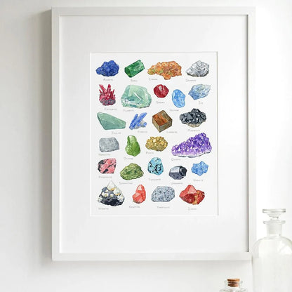 Alphabetical Crystal Gemstone Wall Art Canvas