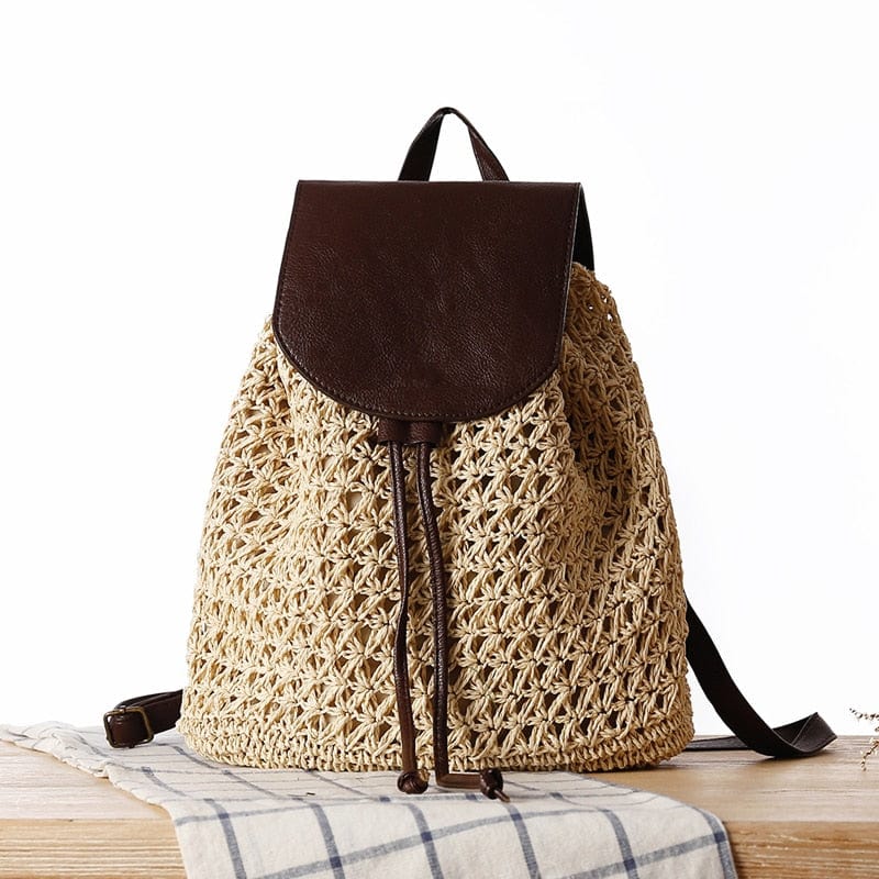 Althaia Straw Backpack