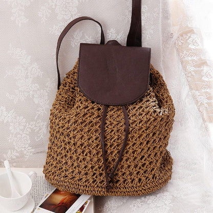 Althaia Straw Backpack