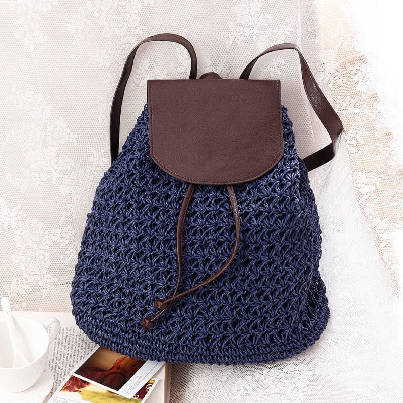 Althaia Straw Backpack