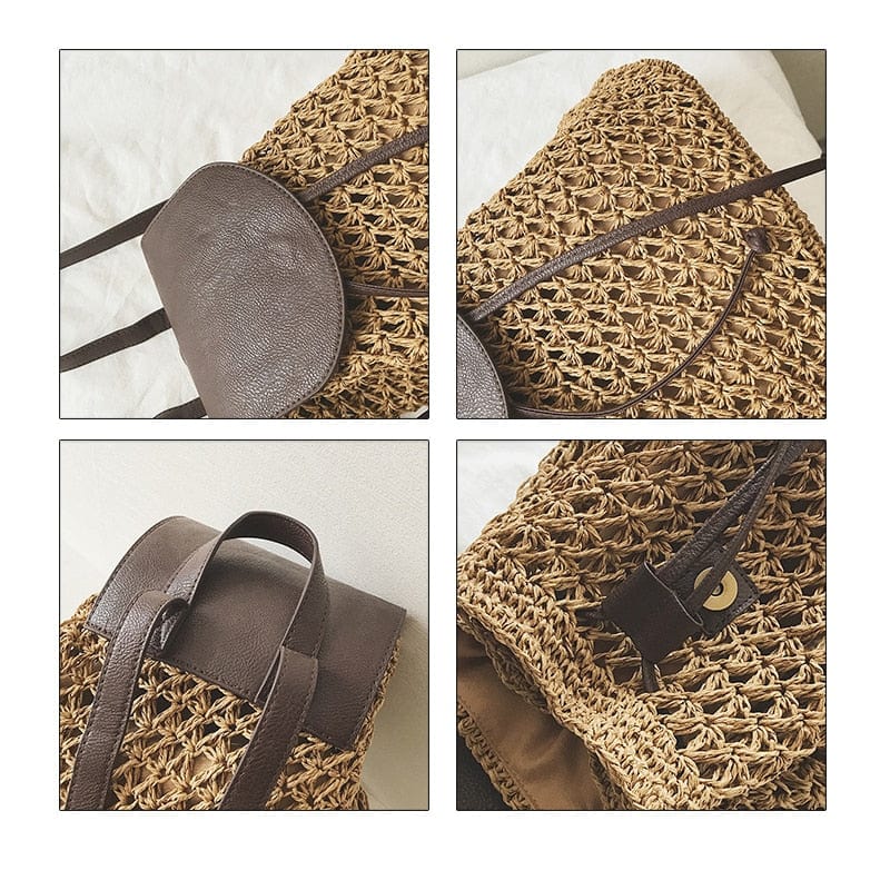 Althaia Straw Backpack