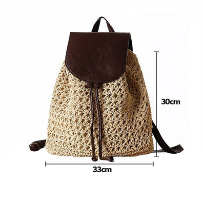 Althaia Straw Backpack