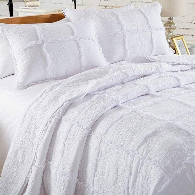 American Embroidered White Bedspread