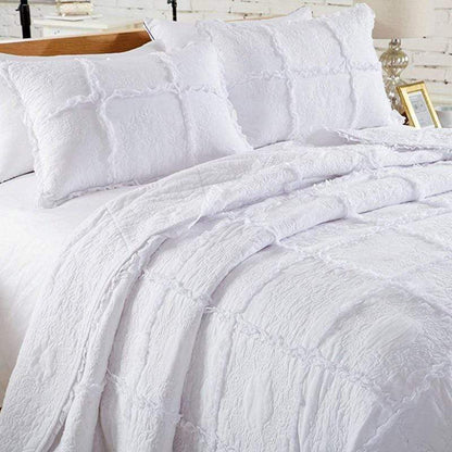 American Embroidered White Bedspread