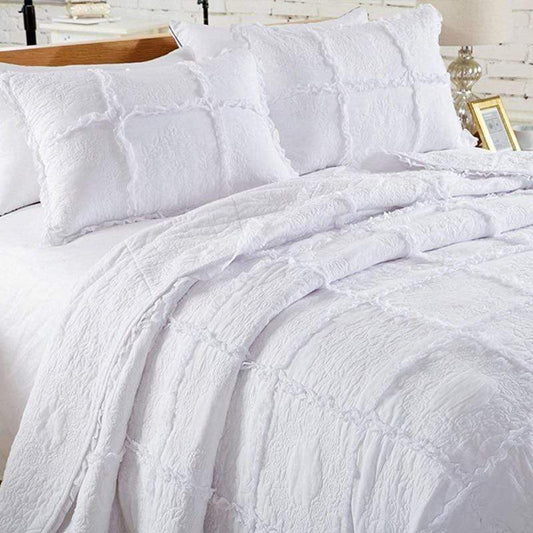 American Embroidered White Bedspread