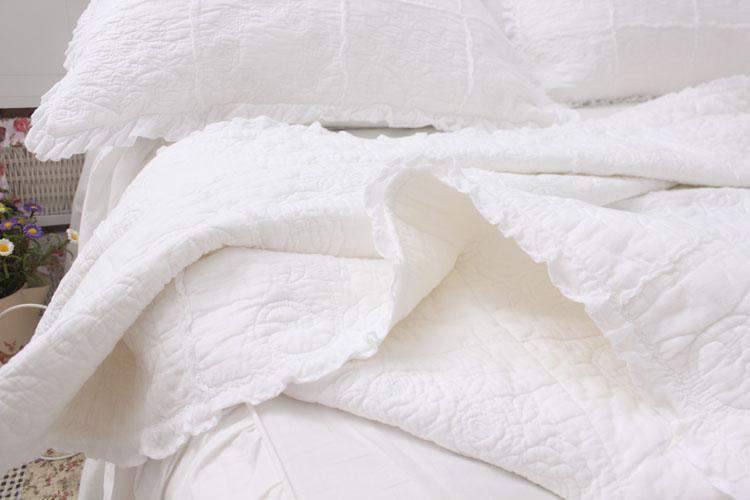 American Embroidered White Bedspread