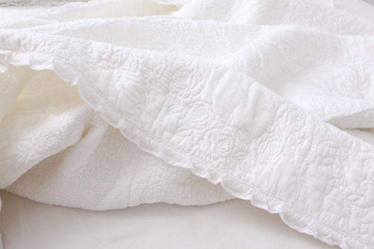 American Embroidered White Bedspread