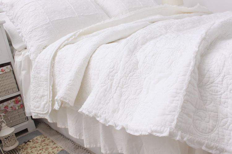 American Embroidered White Bedspread