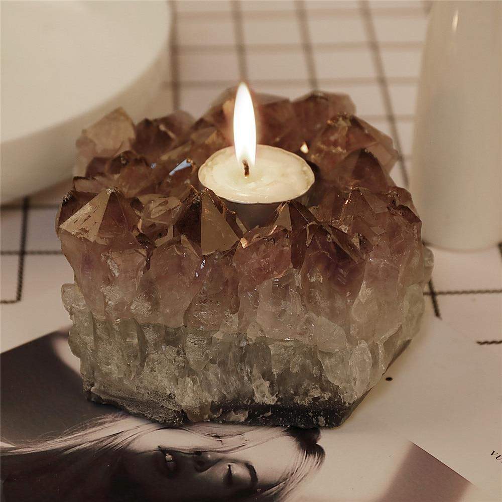 Amethyst Cluster Candle Holder