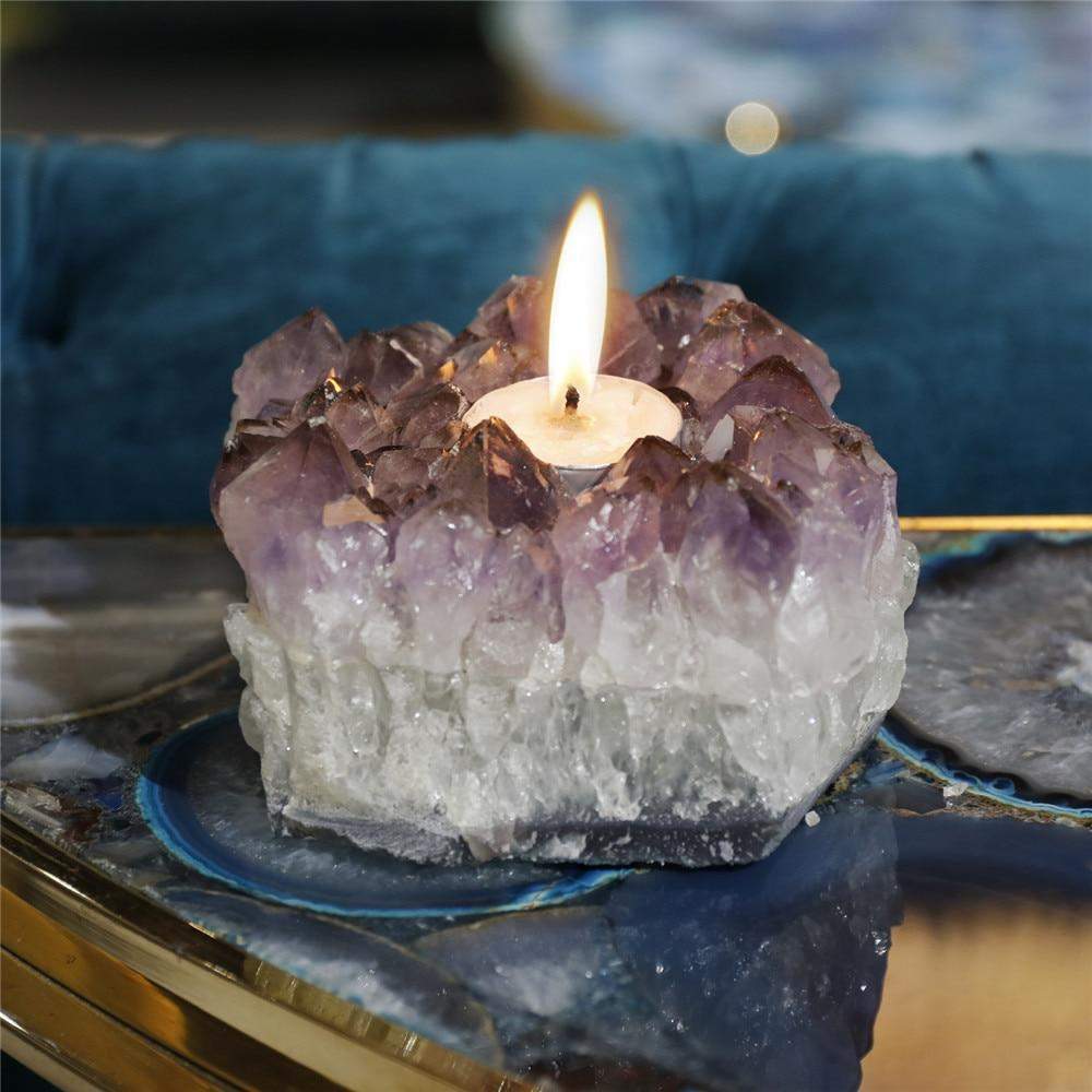 Amethyst Cluster Candle Holder