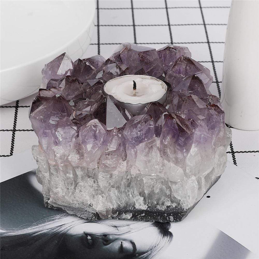 Amethyst Cluster Candle Holder