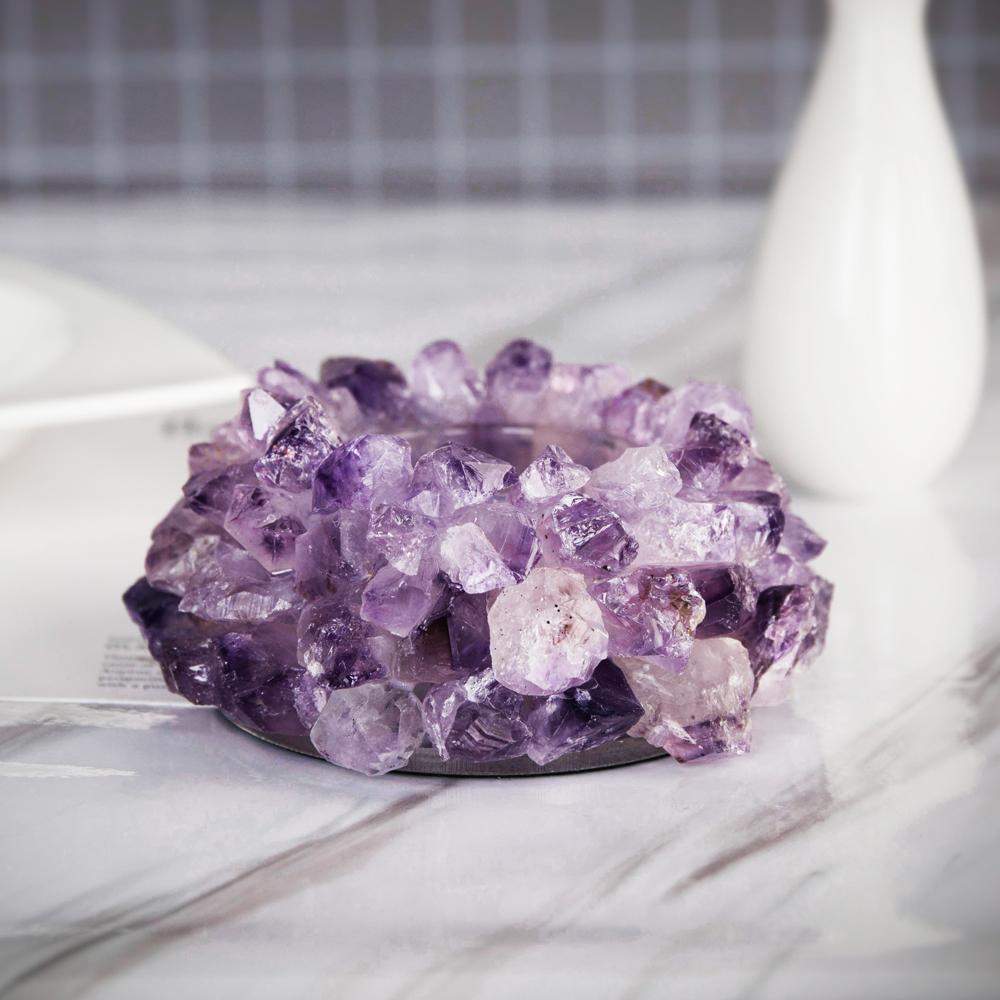 Amethyst Crystal Candle Holder