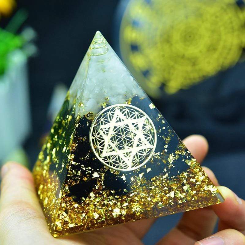 Anahata Chakra Flor da Vida Cristal Obsidiana